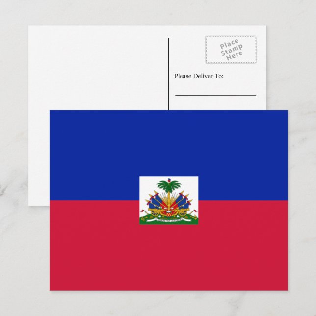 Haitianische Flagge, Flagge Haitis Postkarte (Vorne/Hinten)