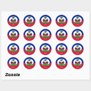 Haitianische Flagge & Haitianisch Mode, Party/Spor Runder Aufkleber