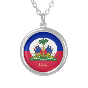 Haitianische Flagge & Haitianische Mode, Urlaub/Sp Versilberte Kette