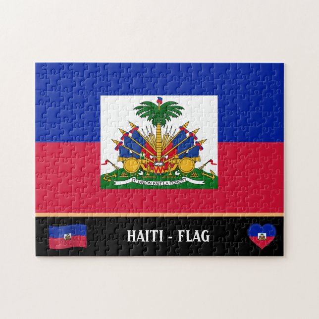 Haitianische Flagge & Haitianisches Land / Haiti (Horizontal)