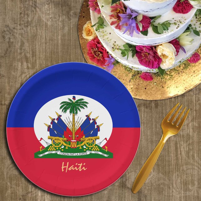 Haitianische Flagge & Haitianisches Party, Geburts Pappteller (Von Creator hochgeladen)