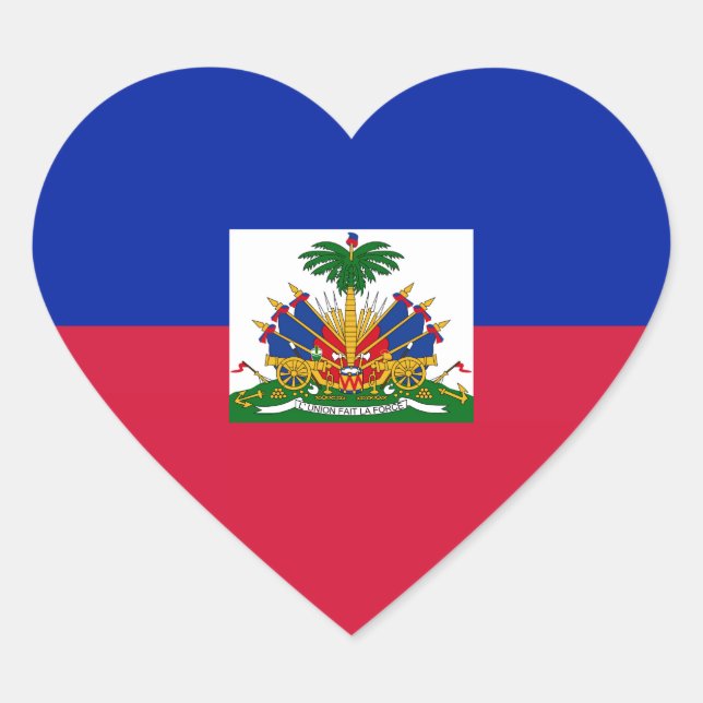 Haitianische Flagge Herz-Aufkleber (Vorderseite)