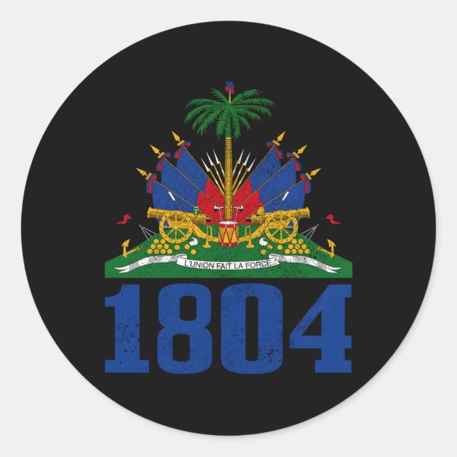 Haitianische Flagge nach 1804 Runder Aufkleber (Vorderseite)