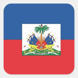 Haitianische Flagge Quadratischer Aufkleber
