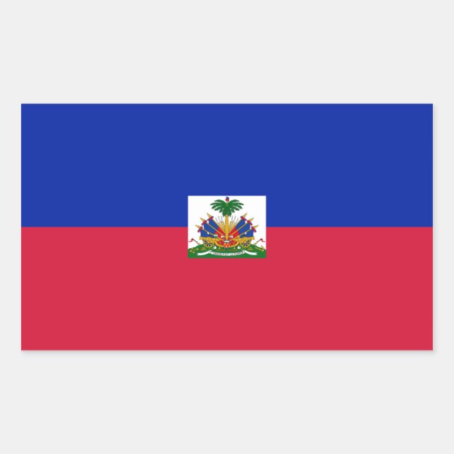 Haitianische Flagge Rechteckiger Aufkleber (Vorderseite)