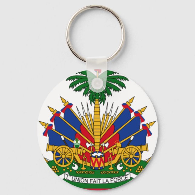 Haitianische Flagge - Schlüsselanhänger von Waffen (Vorderseite)