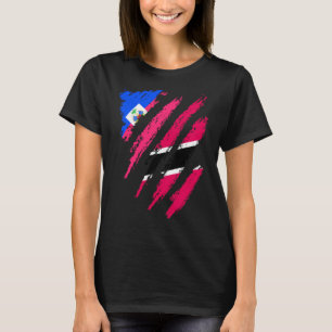 Haitianische Flagge Trinidad und Tobago Große Patr T-Shirt
