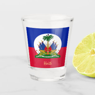 Haitianische Flagge und Haitianischer Landpatriot Schnapsglas