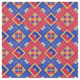 Haitianische Flagge und Trendy Haiti Fabric Mode G Stoff