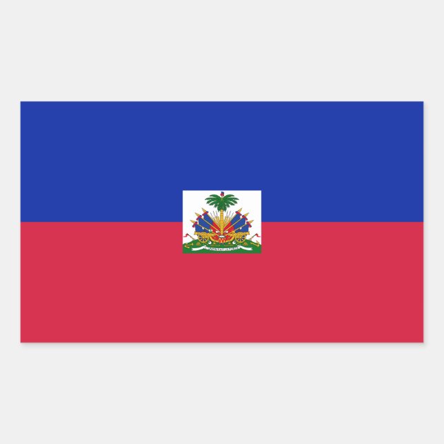 Haitianische Flaggenkleber Rechteckiger Aufkleber (Vorderseite)