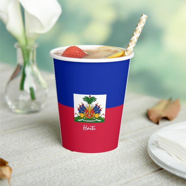 Haitianische Flaggenpapiertassen & Haitianisches P Pappbecher (In Situ)