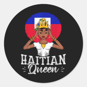 Haitianische Königin Afrozentric Melanin Kronensto Runder Aufkleber