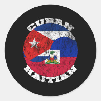Haitianische kubanische Flagge Halbkuban Half Hait Runder Aufkleber