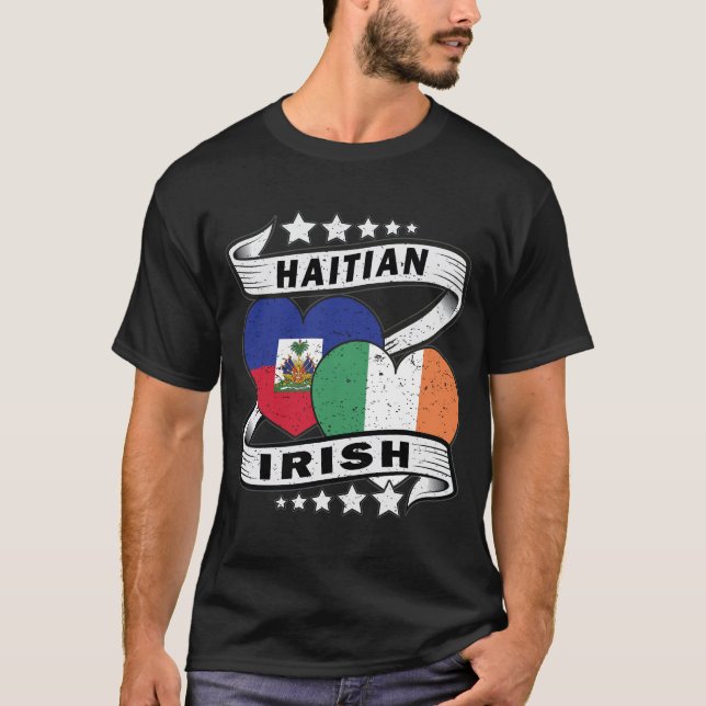 Haitianische und irische Flagge T-Shirt (Vorderseite)