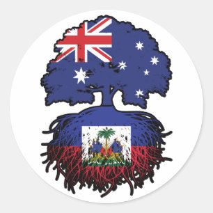Haitianischer Australischer Treuhandfahne Runder Aufkleber
