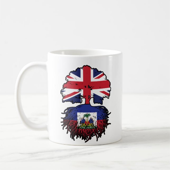 Haitianischer Britischer Tree-Roots-Flag Kaffeetasse (Links)