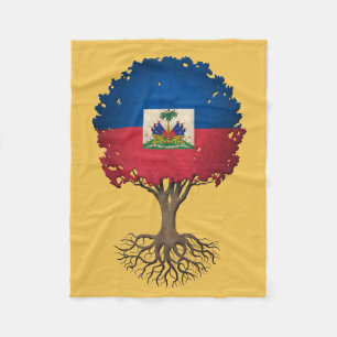 Haitianischer Flaggen-Baum des Lebens Fleecedecke