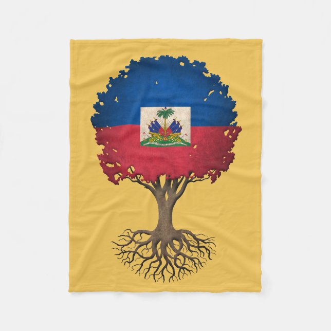 Haitianischer Flaggen-Baum des Lebens Fleecedecke (Vorderseite)