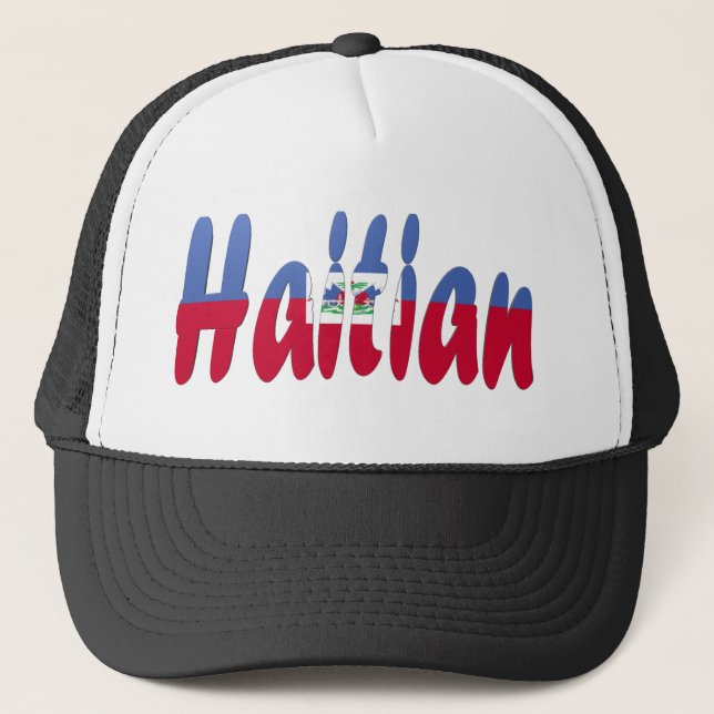 Haitianischer Flaggen-Hut Truckerkappe (Vorderseite)