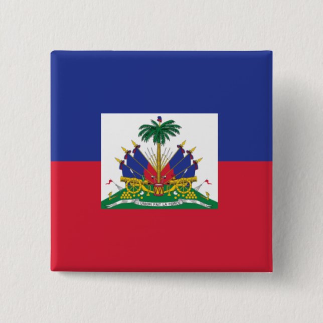 Haitianischer Flaggenknopf Button (Vorderseite)