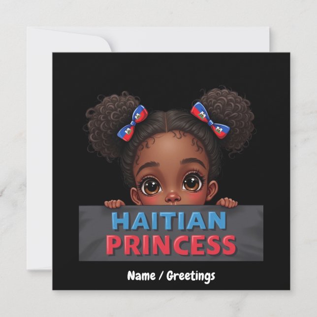 Haitianischer Flaggentag Haitianischer Prinzessin Einladung (Vorderseite)