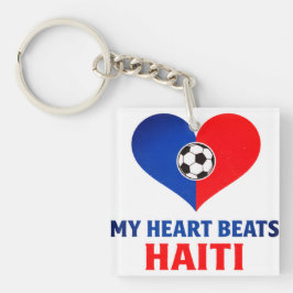 Haitianischer Fußball Herzschlag Haiti ist mein H Schlüsselanhänger