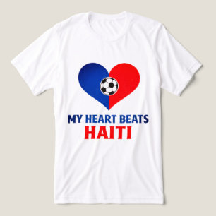 Haitianischer Fußball Herzschlag Haiti ist mein H Tri-Blend Shirt