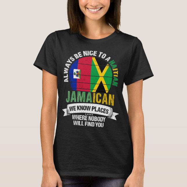 Haitianischer Jamaikaner kennt Orte unter der Flag T-Shirt (Vorderseite)