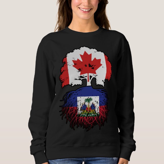 Haitianischer Kanadier Treuhandfahne Sweatshirt (Vorderseite)