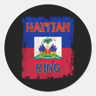 Haitianischer König Haitianer Flaggenmütze von Arm Runder Aufkleber