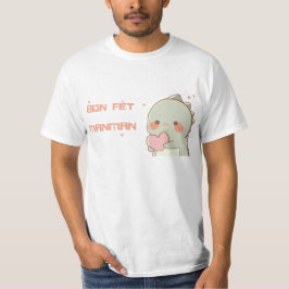 Haitianischer Muttertag Gruß mit Cartoon Dino T-Shirt