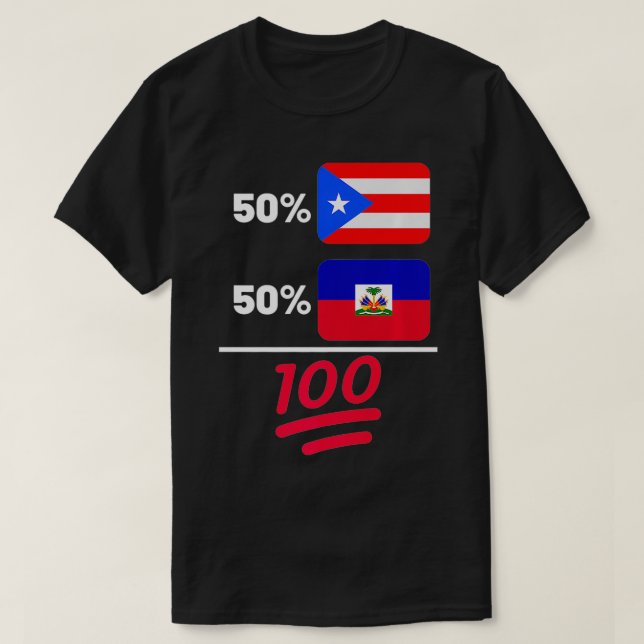 Haitianischer und puerto-ricanischer Flaggenstaat  T-Shirt (Design vorne)