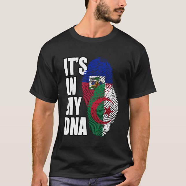 Haitianisches und algerisches DNA-Flaggengebiet T-Shirt (Vorderseite)