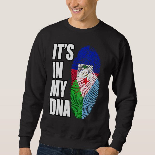 Haitianisches und Dschibutianisches DNA-Flaggengeb Sweatshirt (Vorderseite)