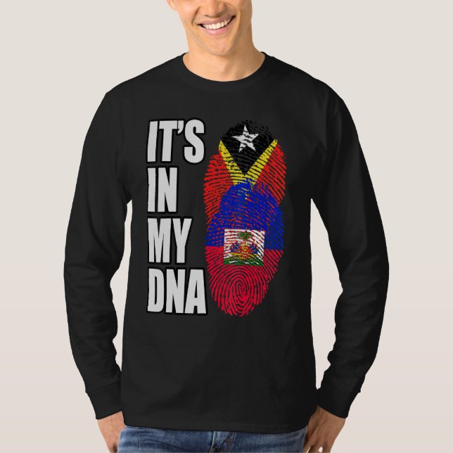 Haitianisches und timorisches DNA-Flaggengebiet T-Shirt (Vorderseite)