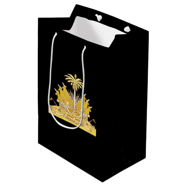 Haitianisches Wappen Mittlere Geschenktüte (Vorderseite Schrägansicht)