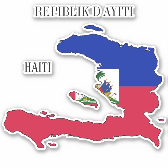 Haitifischer Flag-Karte Aufkleber (Vorderseite)