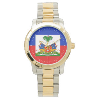 Haitis-Flagge Armbanduhr