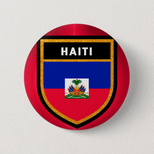Haitis-Flagge Button