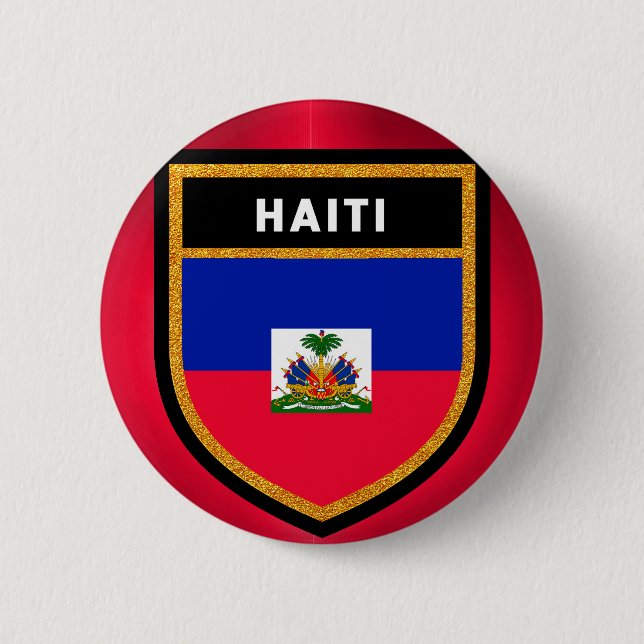 Haitis-Flagge Button (Vorderseite)