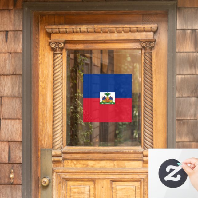 Haitis Flagge Fensteraufkleber (Haustür)