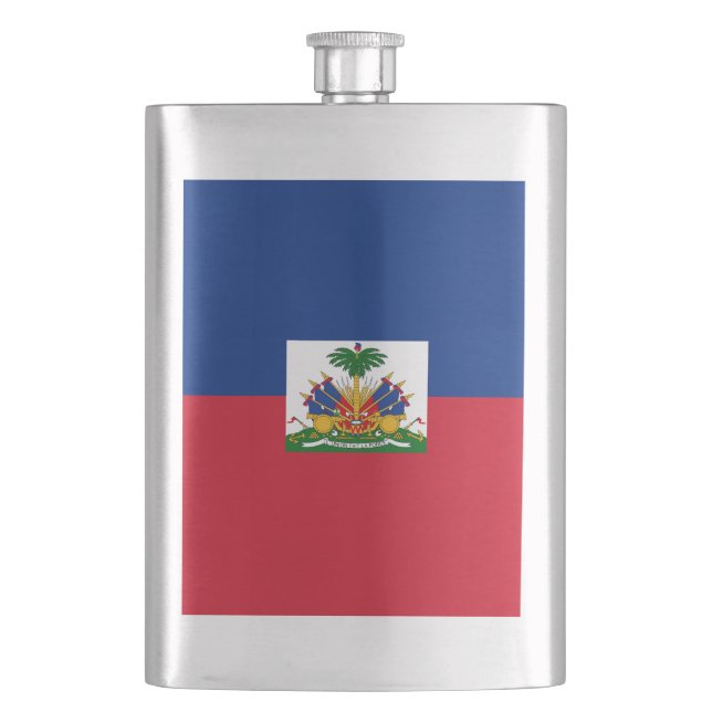 Haitis Flagge Flachmann (Vorderseite)