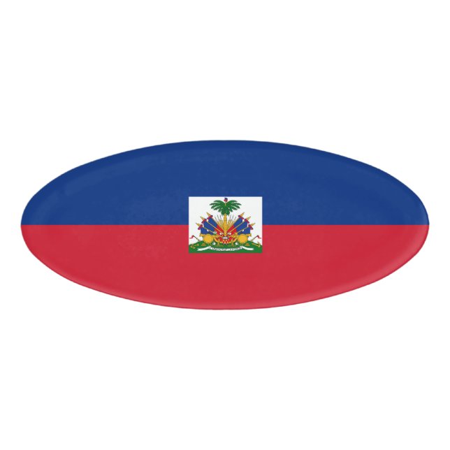 Haitis Flagge Namenschild (Vorderseite)