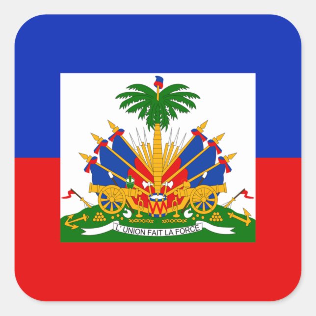 Haitis-Flagge Quadratischer Aufkleber (Vorderseite)
