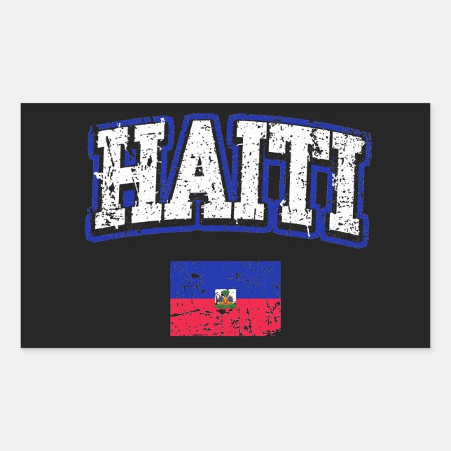 Haitis-Flagge Rechteckiger Aufkleber (Vorderseite)