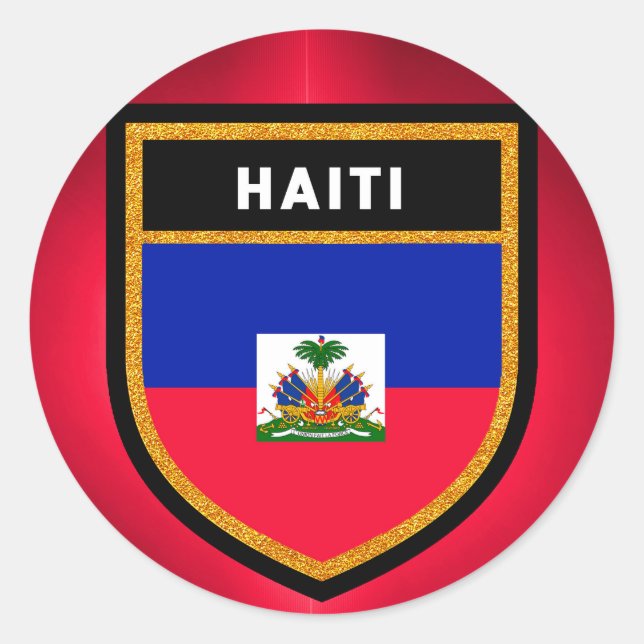 Haitis-Flagge Runder Aufkleber (Vorderseite)