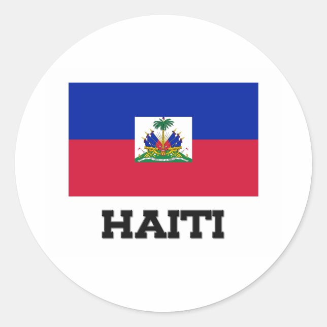 Haitis-Flagge Runder Aufkleber (Vorderseite)