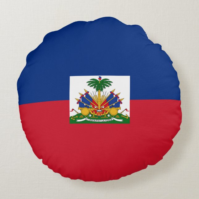 Haitis Flagge Rundes Kissen (Rückseite)
