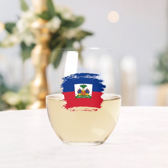 Haitis Flagge Weinglas Ohne Stiel (Insitu (Hochzeit))