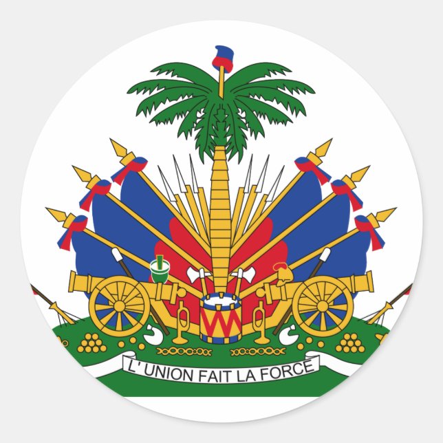 Haitis Wappen Runder Aufkleber (Vorderseite)